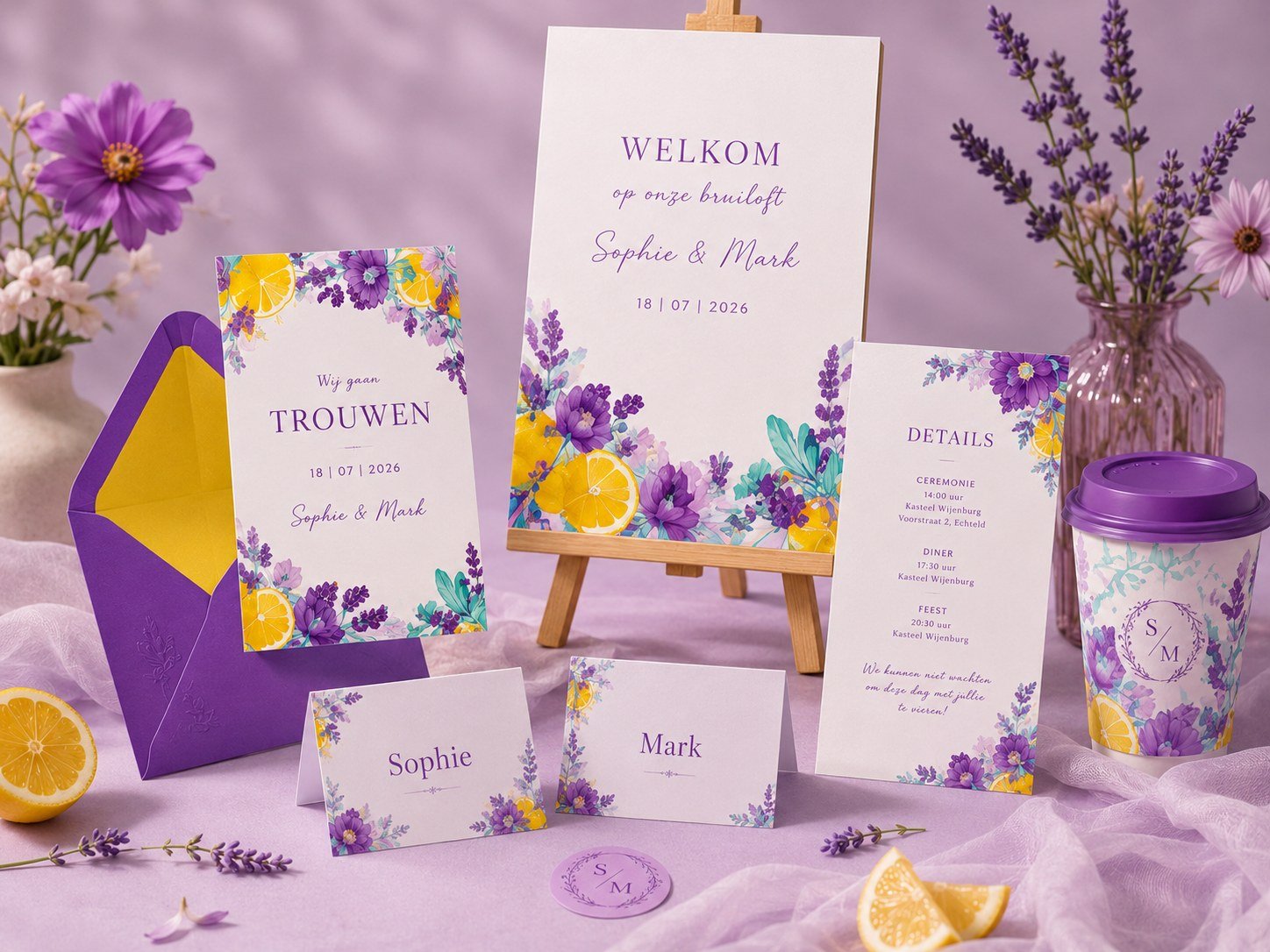 Purple Citrus huisstijl voorbeeld
